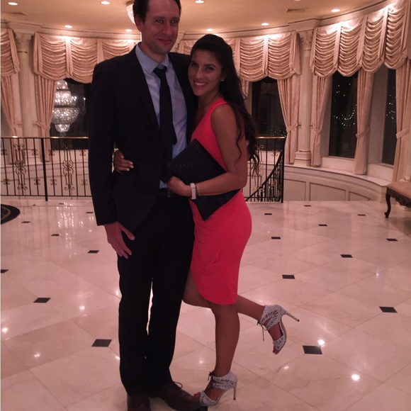 Rachel Roy Draped Sheath Dress Stretch Tulip Hem - Picture 9 of 11